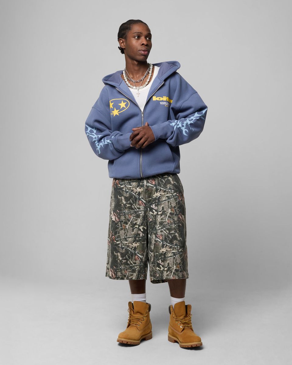 Loiter Solar Zip Hoodie Blue