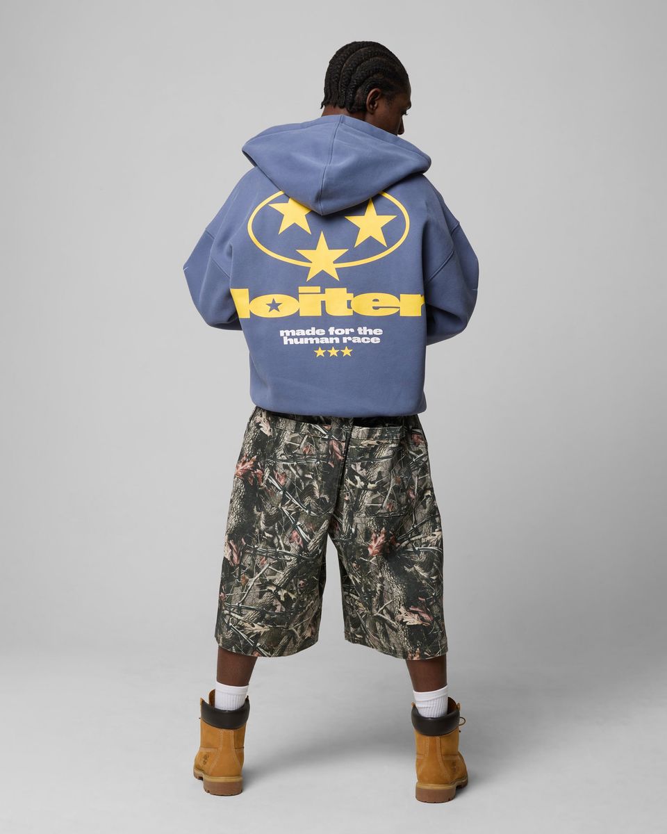 Loiter Solar Zip Hoodie Blue