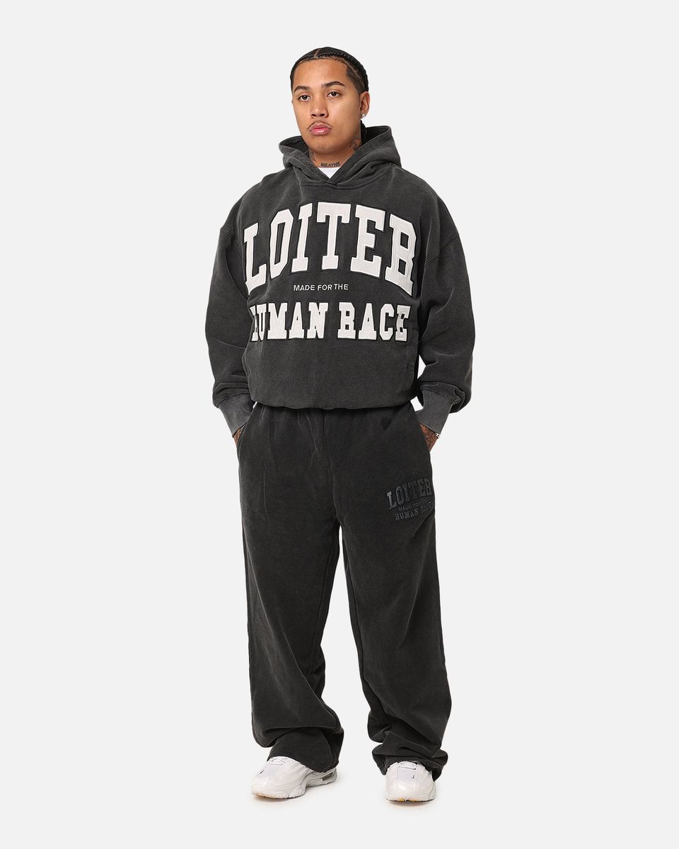 Loiter College Dropout Hoodie Washed Black