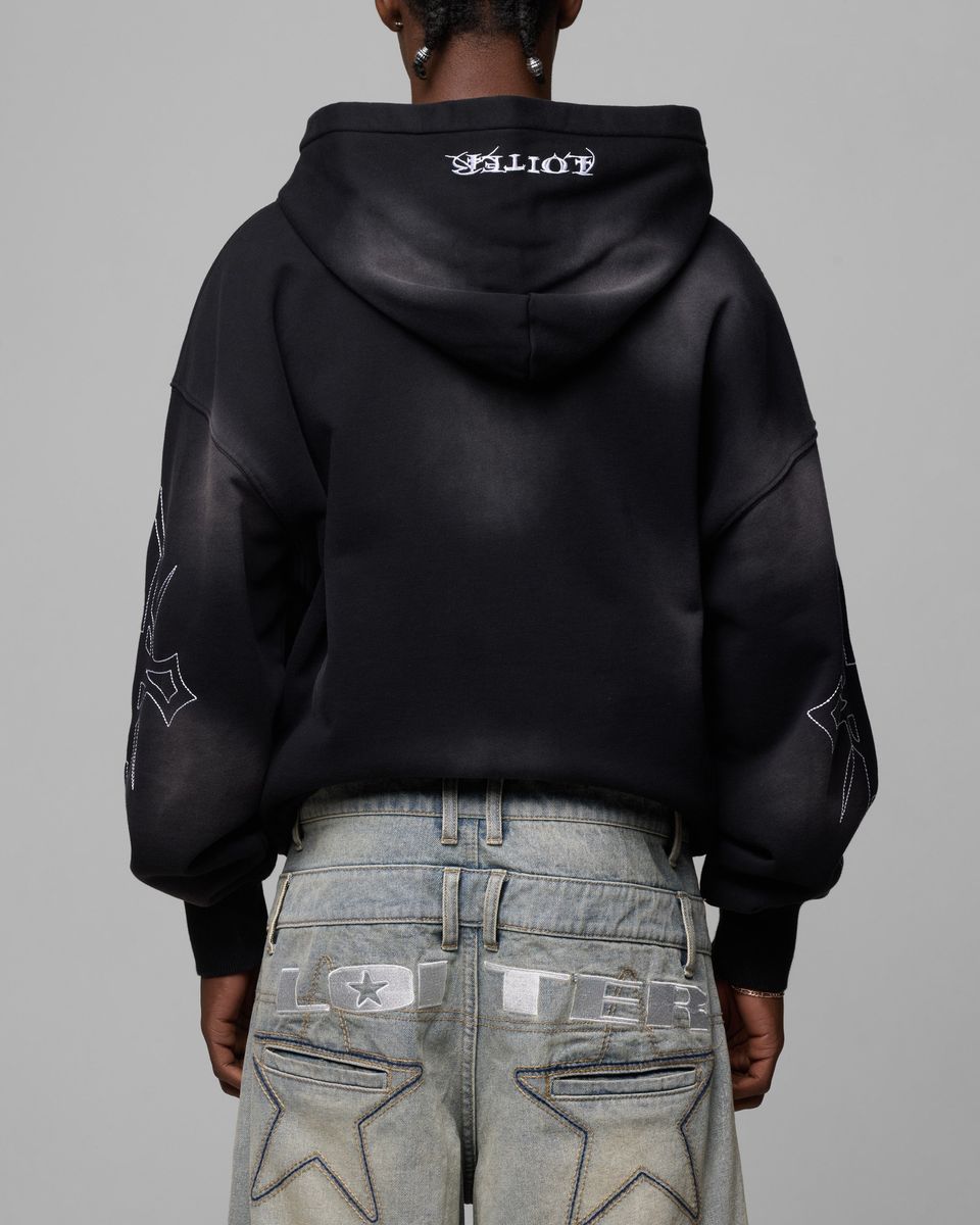 Loiter Atmosphere Full Zip Hoodie Vintage Black