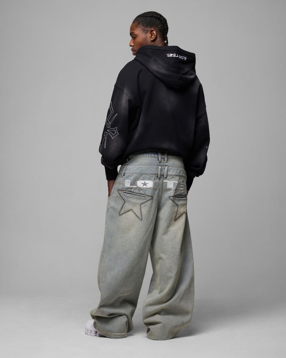 Loiter Atmosphere Full Zip Hoodie Vintage Black