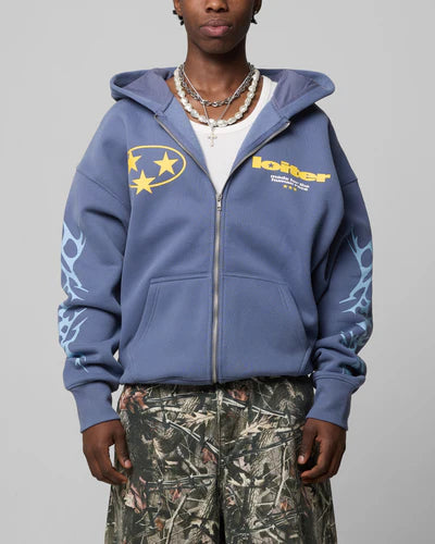 SOLAR ZIP HOODIE BLUE
