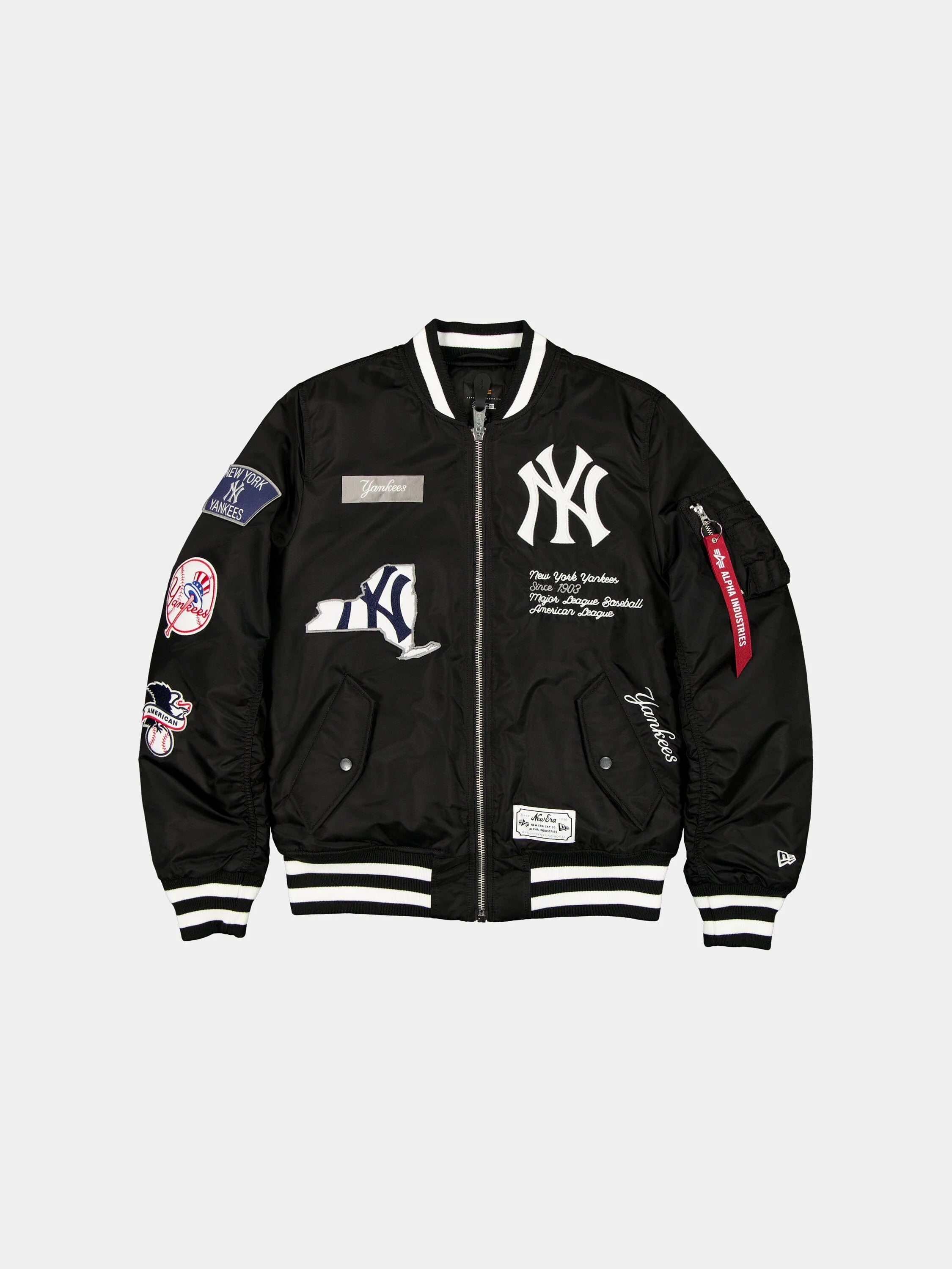 NEW YORK YANKEES X ALPHA X NEW ERA MA-1 BOMBER JACKET (BLACK)