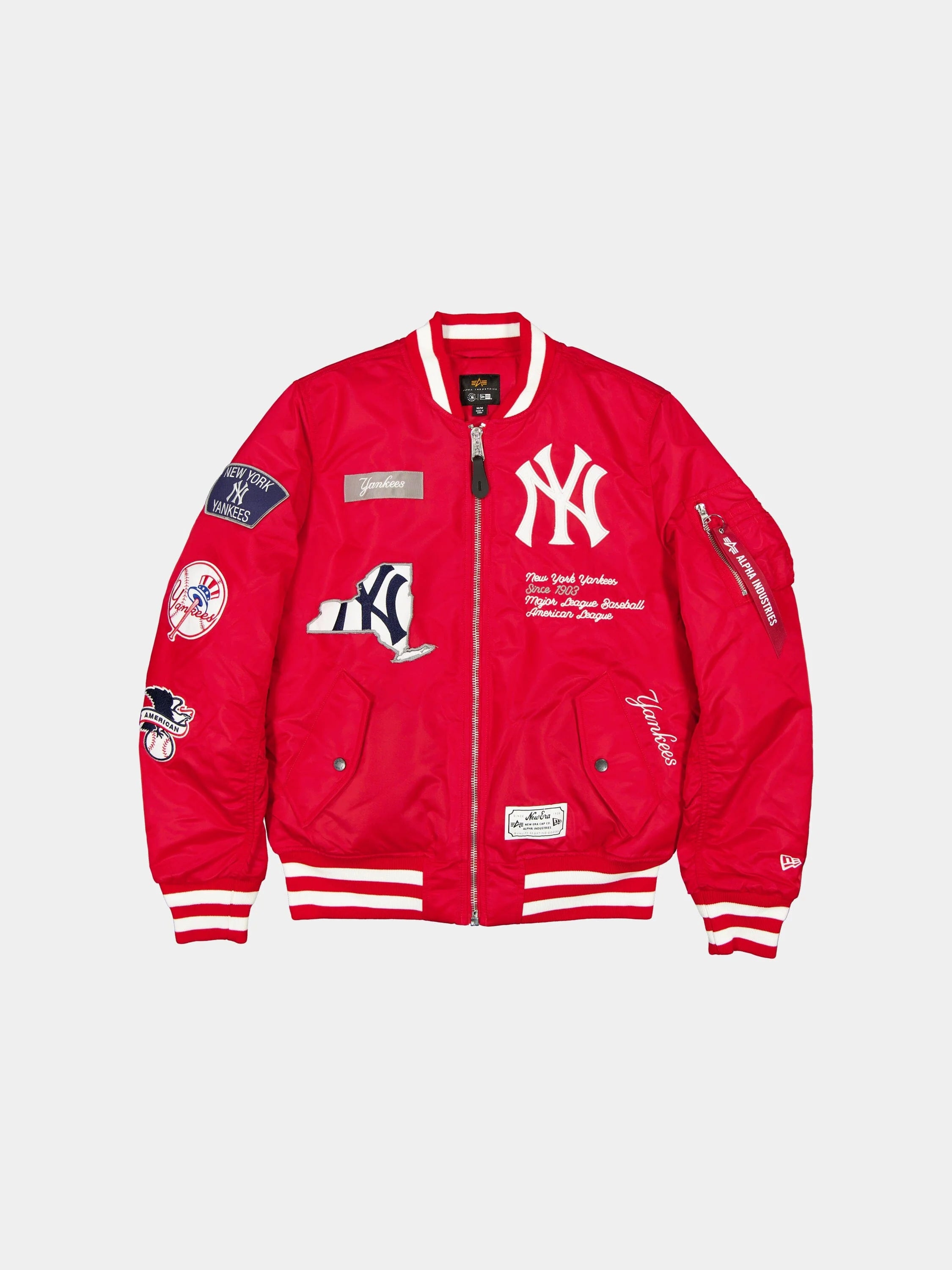 NEW YORK YANKEES X ALPHA X NEW ERA MA-1 BOMBER JACKET (SCARLET)